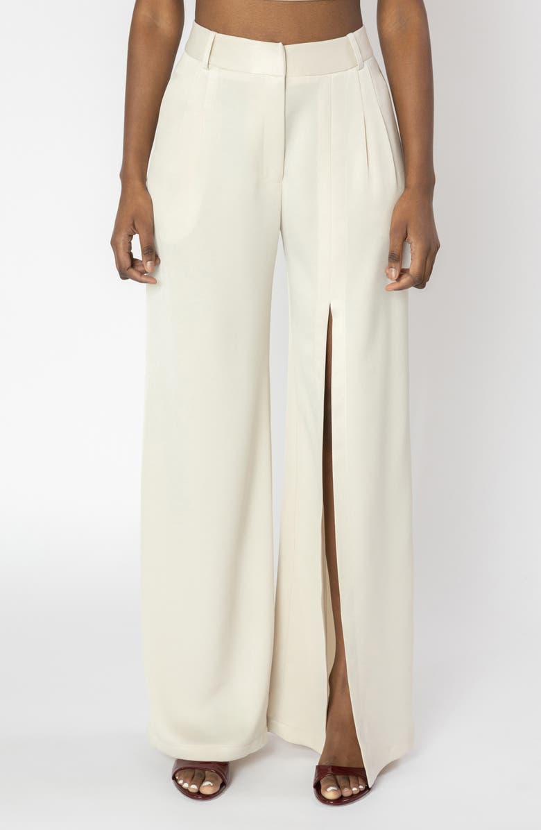 ISRAELLA KOBLA Verona Slit Hem Wide Leg, Main, color, Cream