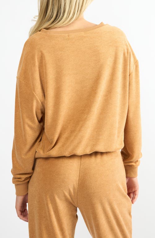 Viens Avec Moi Terry Cloth Sweatshirt In Brown