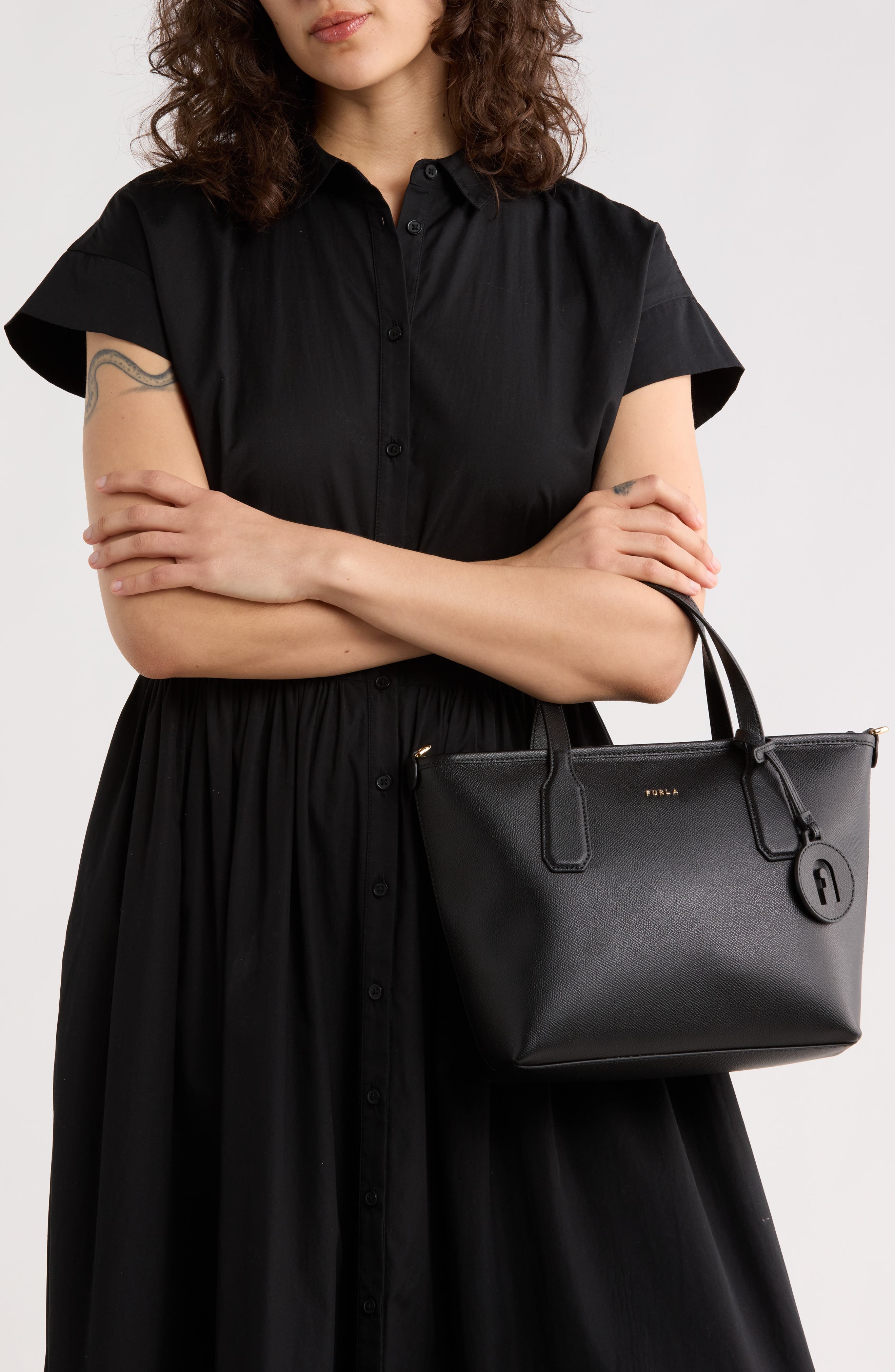 Furla Classic Tote Bag, Alternate, color, Nero