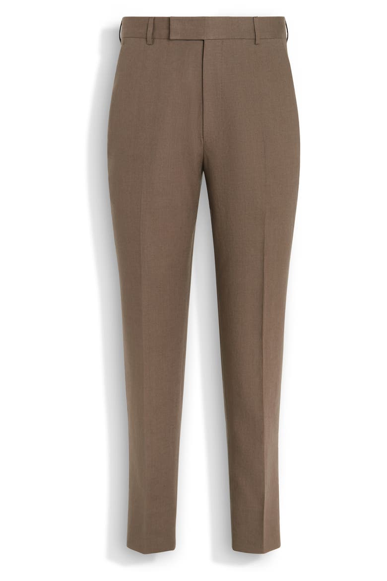 Linen Trousers, Alternate, color, MEDIUM BROWN