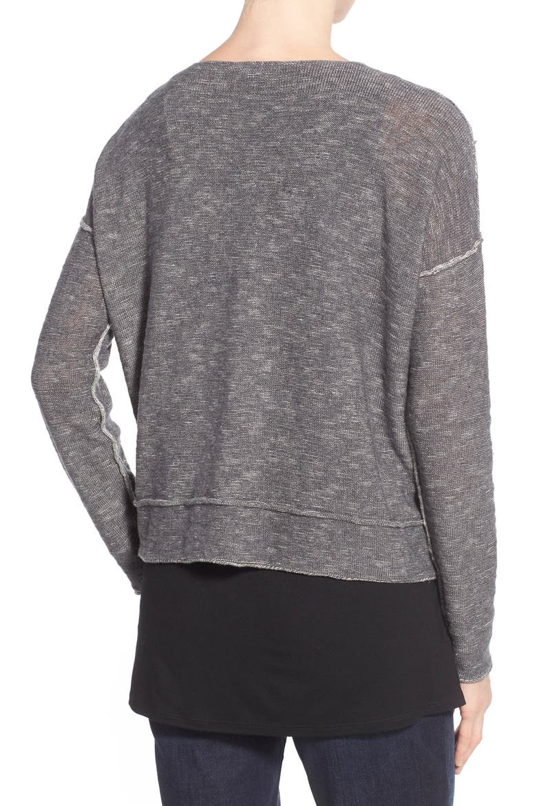 Round Neck Knit Boxy Top, Alternate, color, ASH