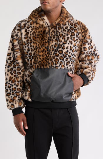 Faux Fur Pullover Hoodie