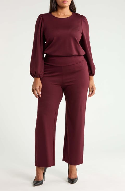 High Waist Pull-On Wide Waistband Trousers