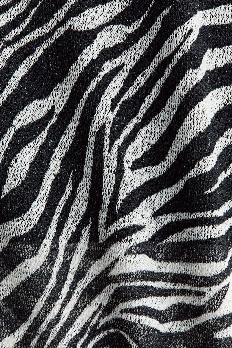 Printed Maxi Skirt, Alternate, color, Black/zebra print