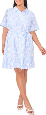 CeCe Tie Waist Mini Shirtdress