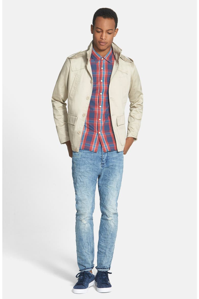 Trim Fit Military Jacket, Alternate, color, LIGHT BROWN