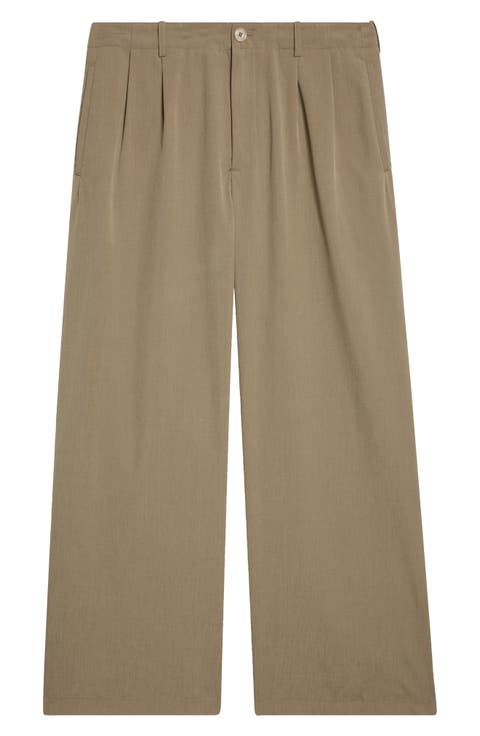 Bridge Pleated Vigin Wool & Cotton Chinos