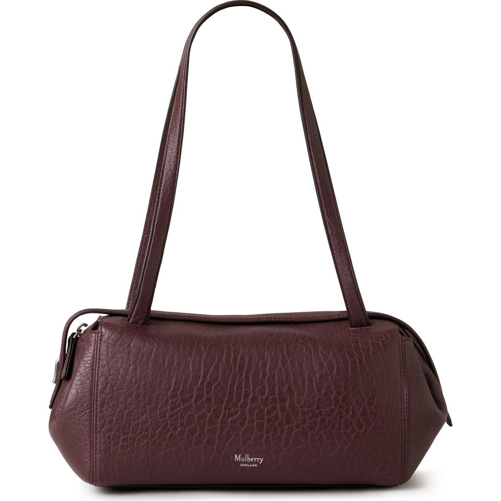 Mulberry Small Meadow Leather Shoulder Bag In Black Cherry