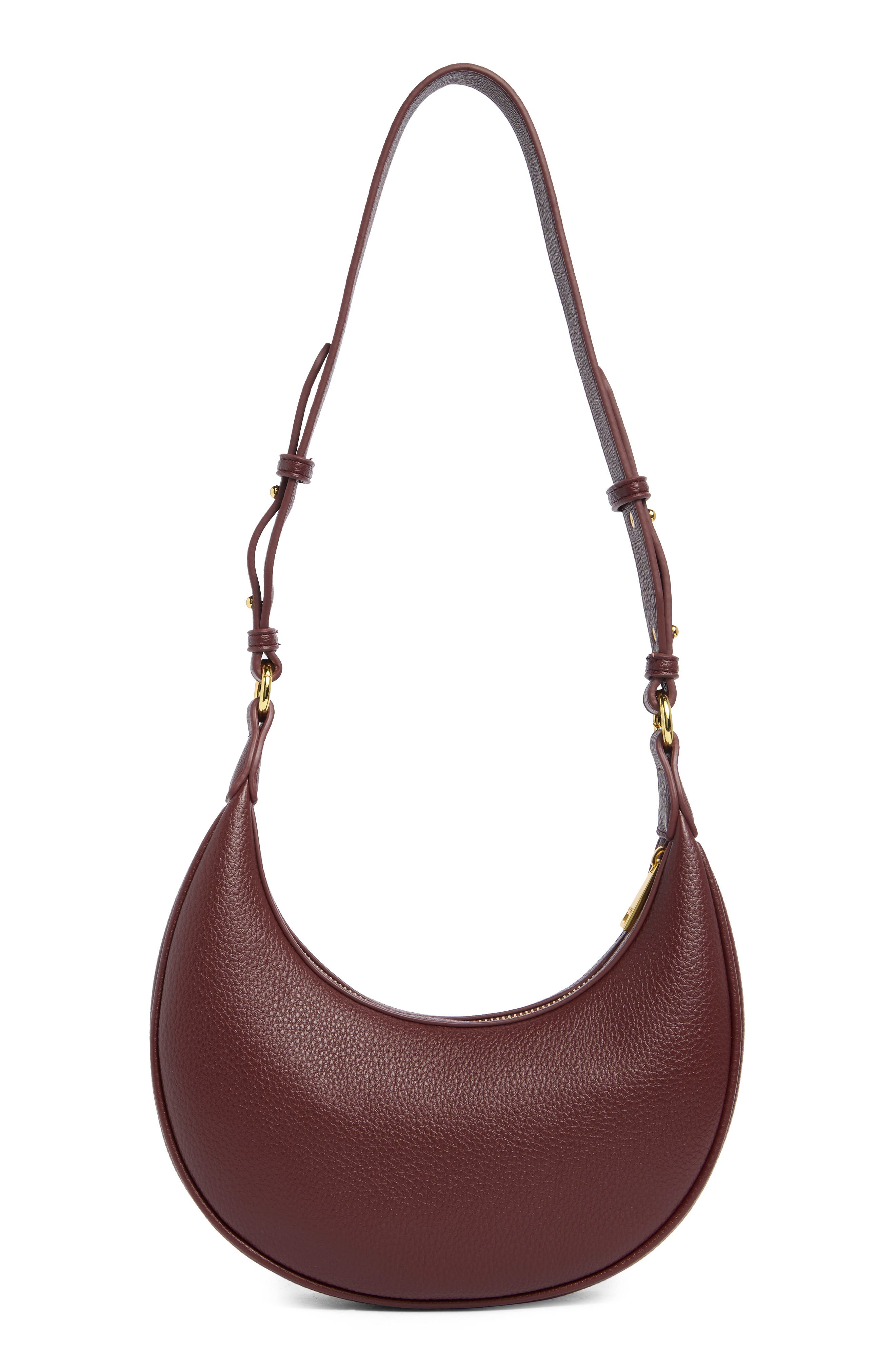 Carly Medium Shoulder Bag, Alternate, color, DEEP CLARET