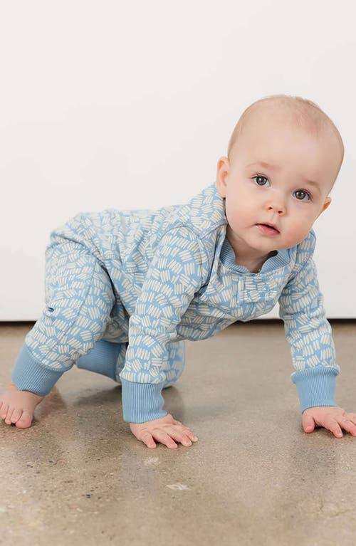Mightly 100% Organic Cotton Print Snug Fit Baby Pajamas In Chambray Twig