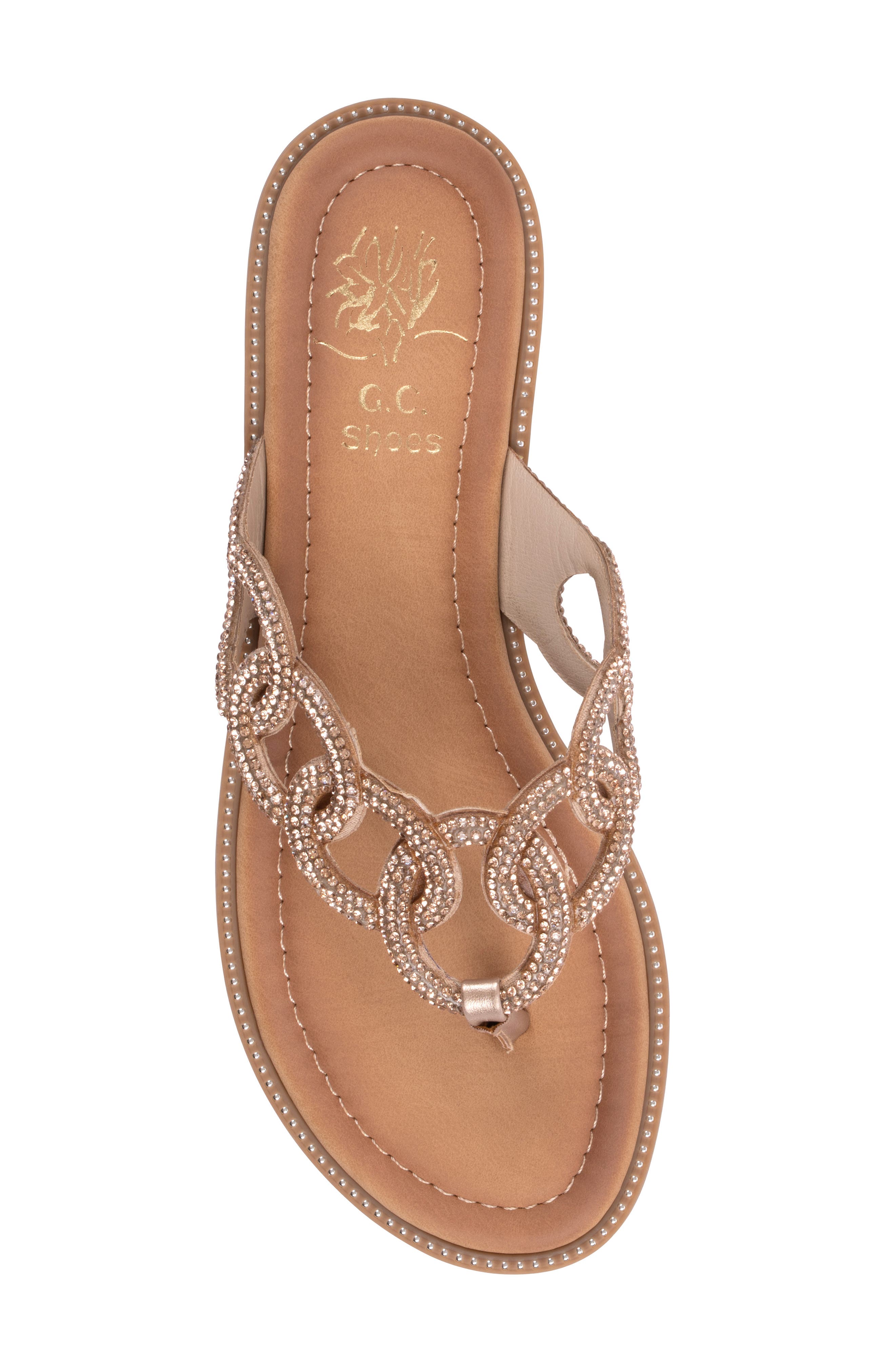 Vania Embellished Flip Flop, Alternate, color, ROSE GOLD
