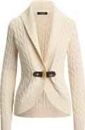 Lauren Ralph Lauren Gassed Cable Stitch Belted Cardigan