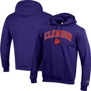 Champion Men's Champion Purple Clemson Tigers Arched Logo Fleece Pullover Hoodie