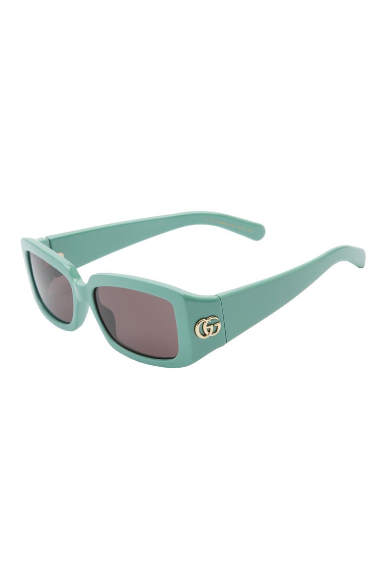 54mm Rectangle Sunglasses, Alternate, color, GREEN GREEN GREY