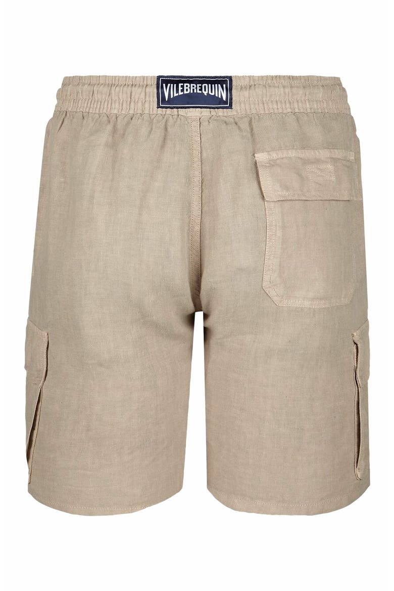 Men's Linen Bermuda Cargo Pockets Shorts, Alternate, color, SAFARI