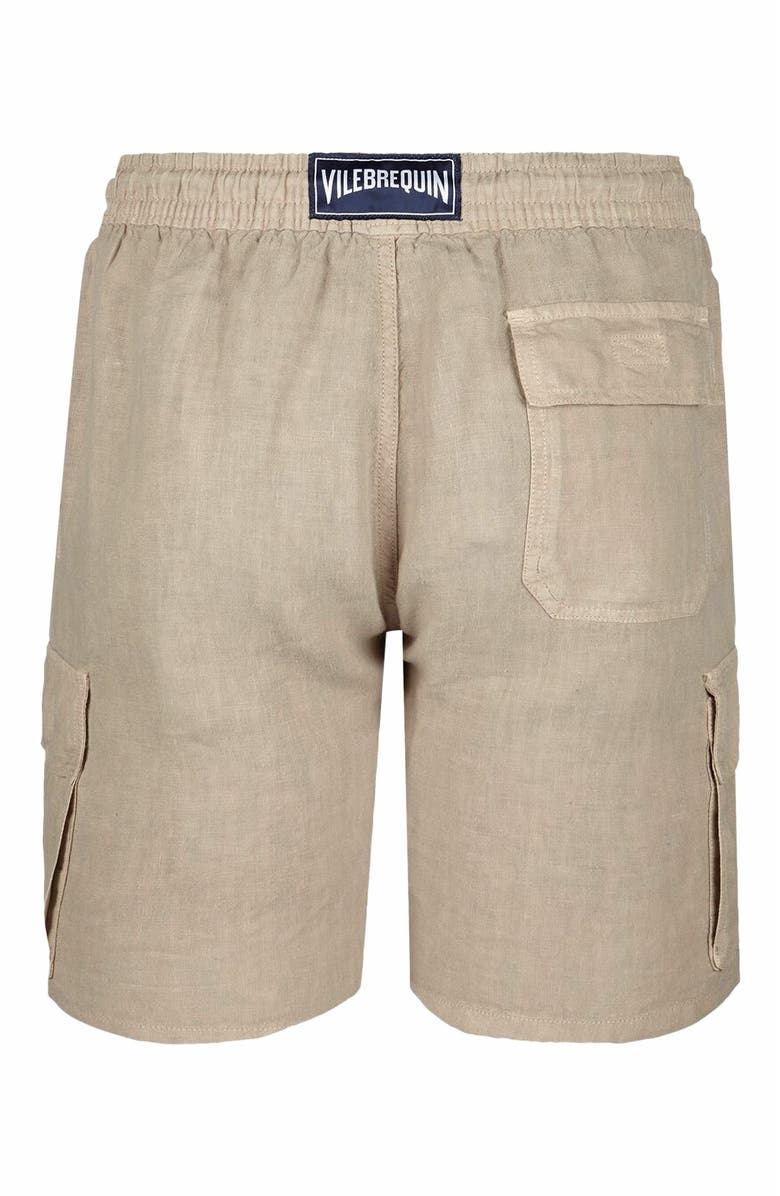 Vilebrequin Men's Linen Bermuda Cargo Pockets Shorts, Alternate, color, Safari