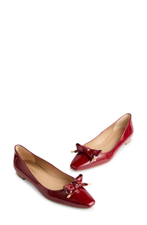 Lk Bennett Mabel Bow Flat In Red