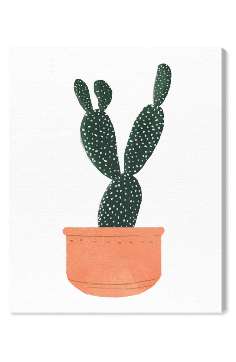 Oliver Gal Cactus Coral Canvas Wall Art, Main, color, 