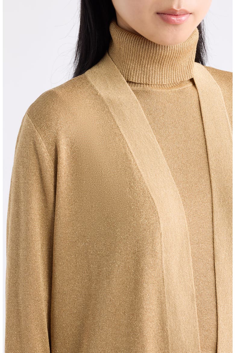 Malibu Metallic Cardigan, Alternate, color, LIGHT GOLD