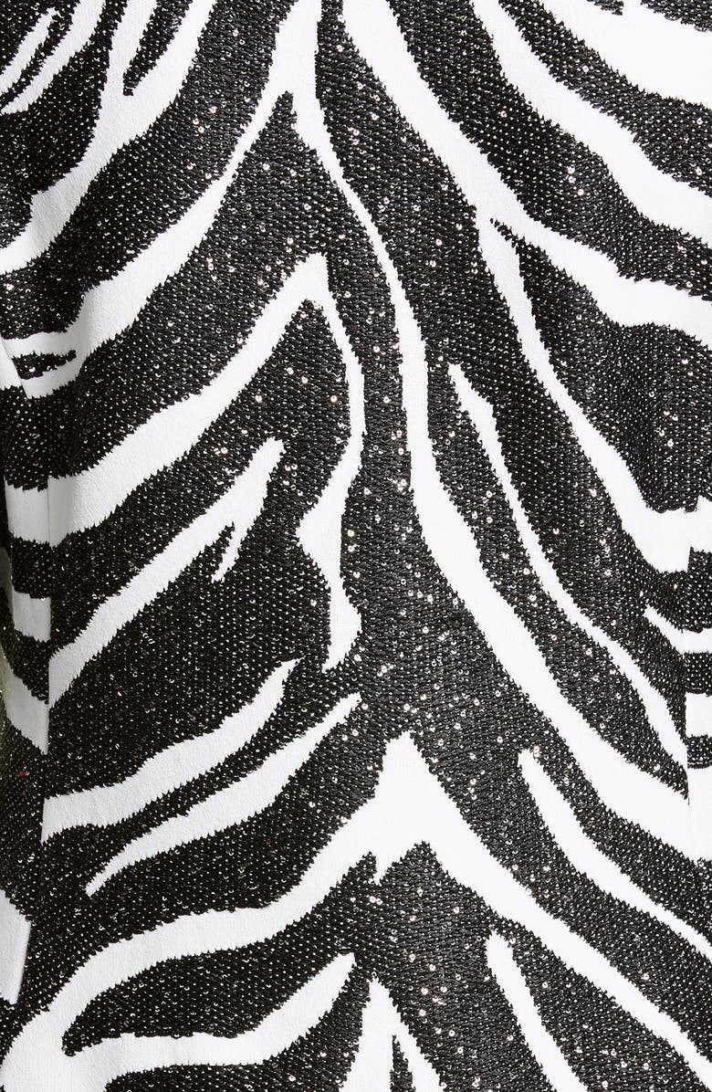 St. John Collection Sequin Zebra Jacquard Knit Jacket, Alternate, color, 