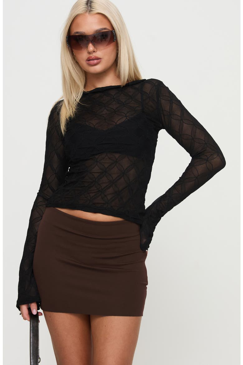 Karley Low Rise Miniskirt, Alternate, color, CHOCOLATE