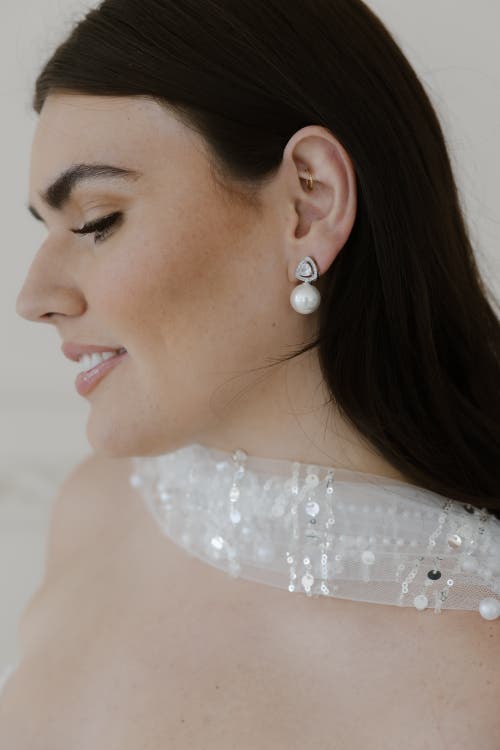 Untamed Petals Legacy Pearl Drop Earrings In Metallic