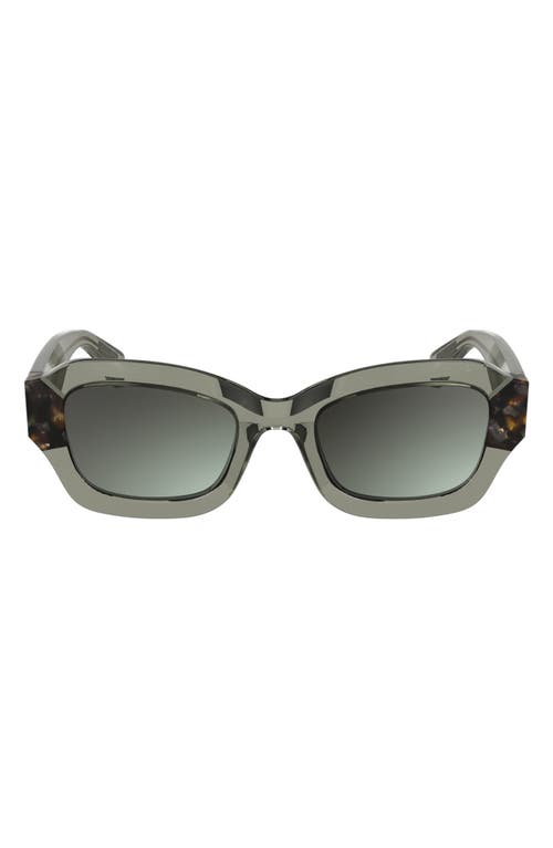 Longchamp Heritage 50mm Cat Eye Sunglasses In Transparent Olive/havana