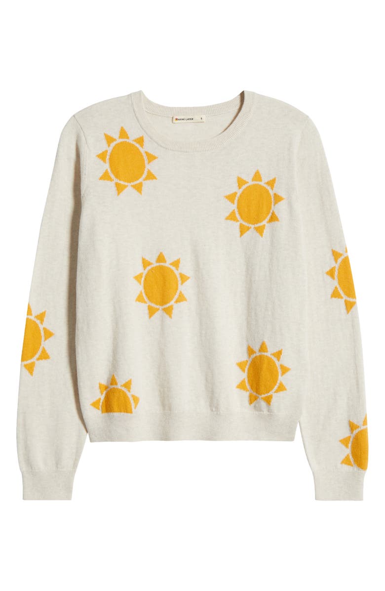 Marine Layer Kai Print Sweater, Alternate, color, Oatmeal