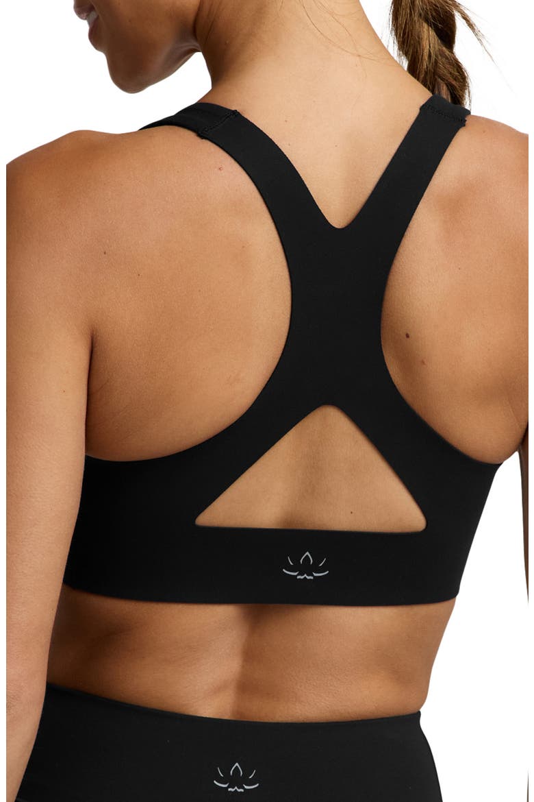 GlowZone Medium Impact Bra, Alternate, color, PITCH BLACK