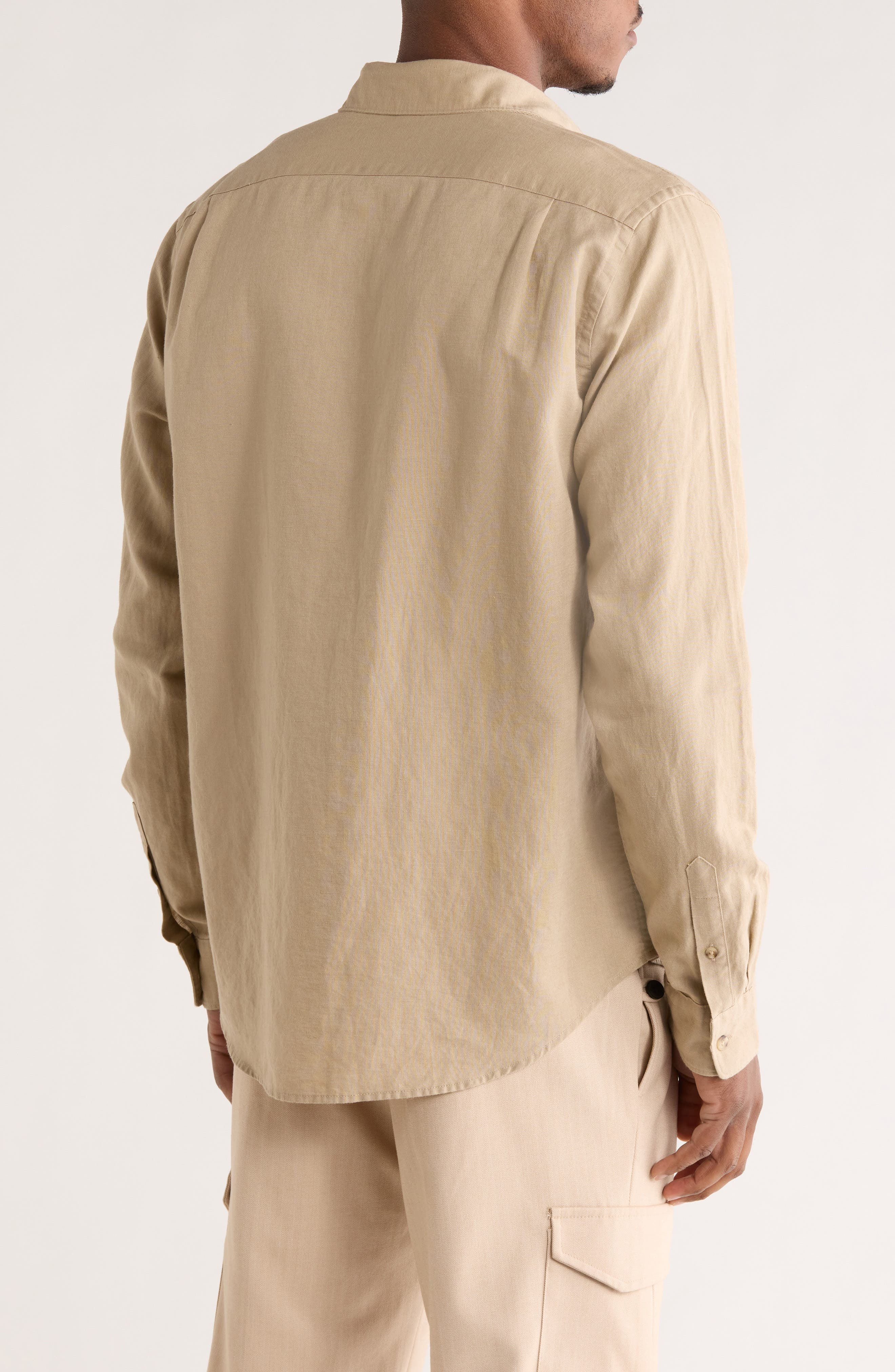 Classic Fit Linen Blend Button-Up Shirt - image 4
