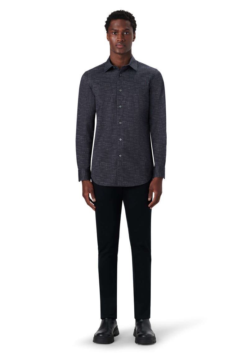 OoohCotton® Button-Up Shirt, Alternate, color, BLACK