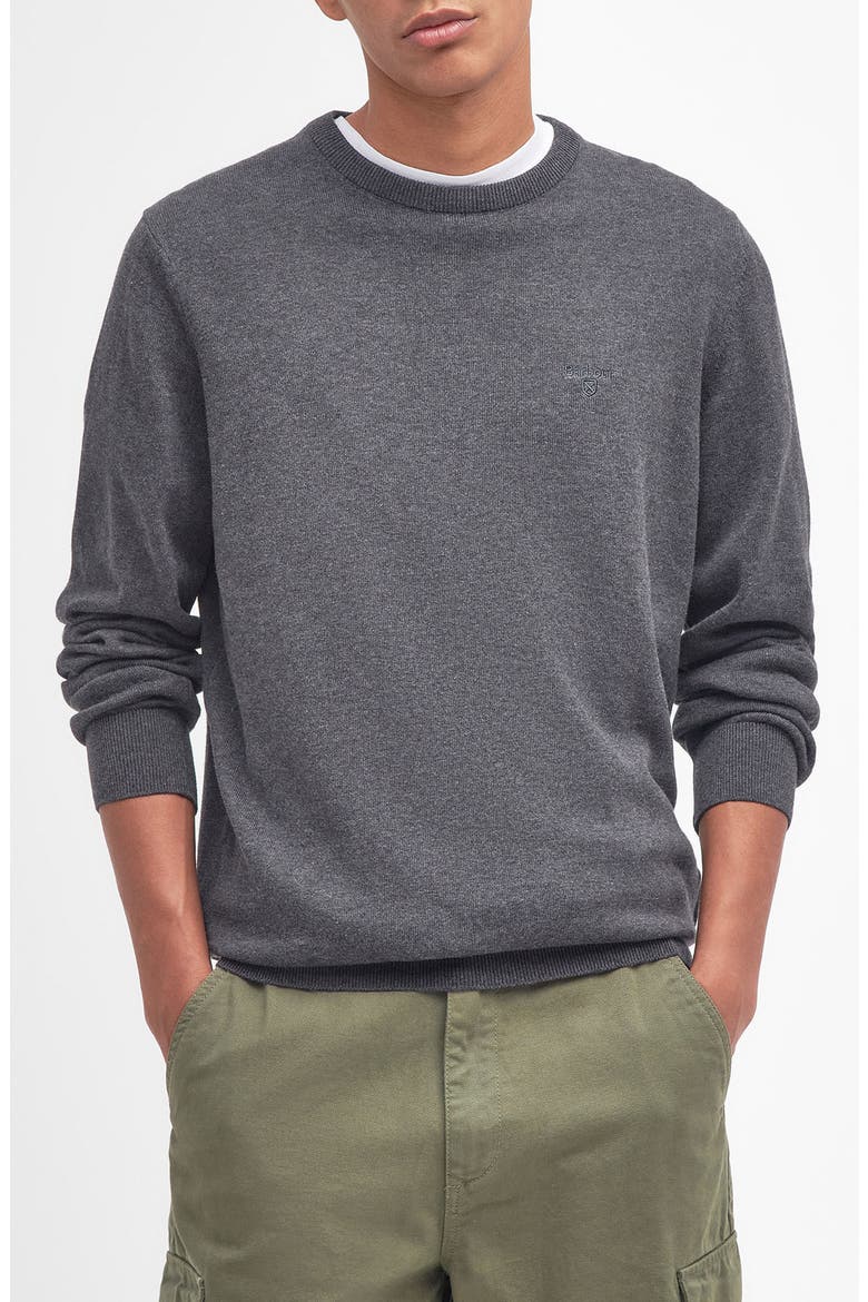 Pima Cotton Crewneck Sweater, Main, color, CHARCOAL