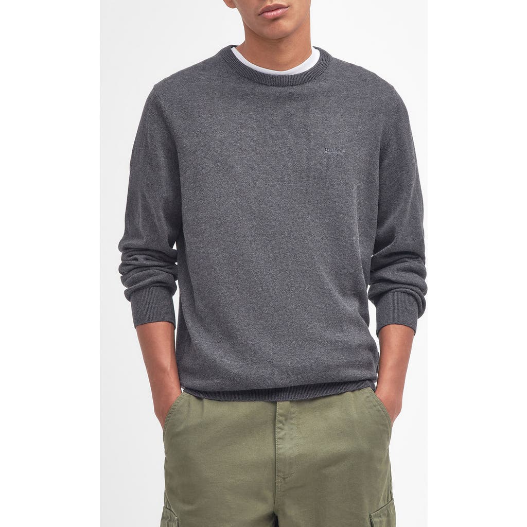 Barbour Pima Cotton Crewneck Sweater In Gray