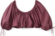 MANGO Blusa Bambino Puff Sleeve Crop Cotton Blend Top
