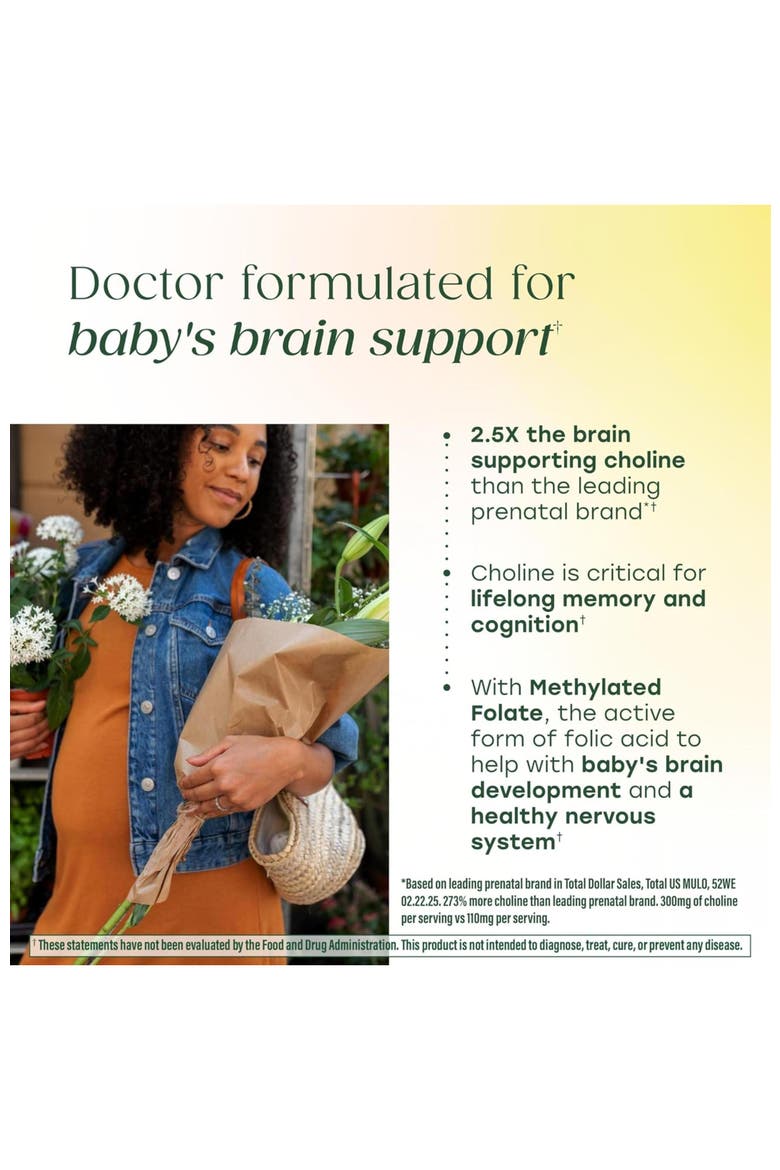 Baby & Me 2 Prenatal Multivitamin for Women with Choline, Methyl Folate, Vegetarian, 120 Tablets, Alternate, color, None