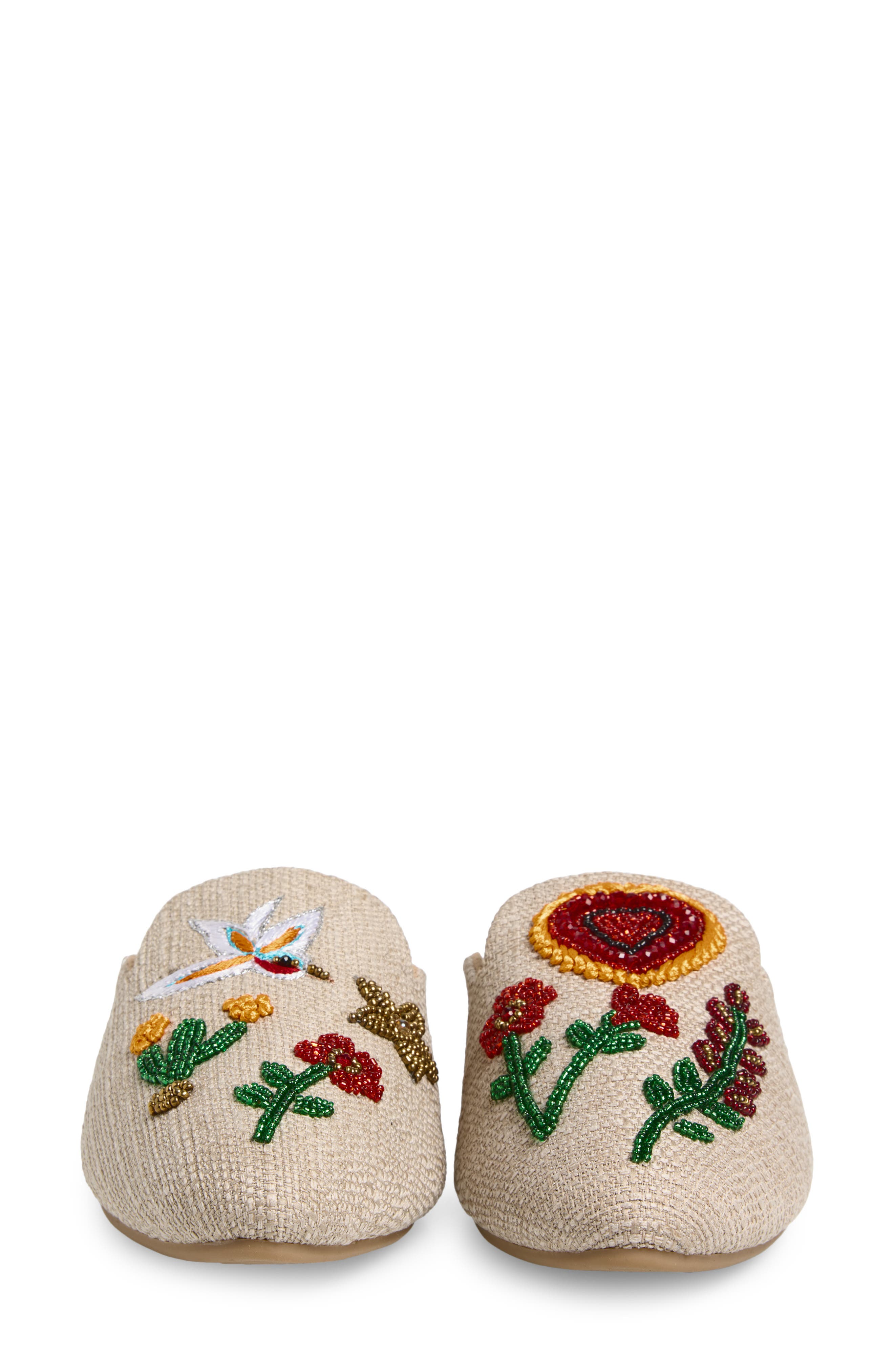 FUCHSIA Jardin Jute Embellished Mule, Alternate, color, Beige