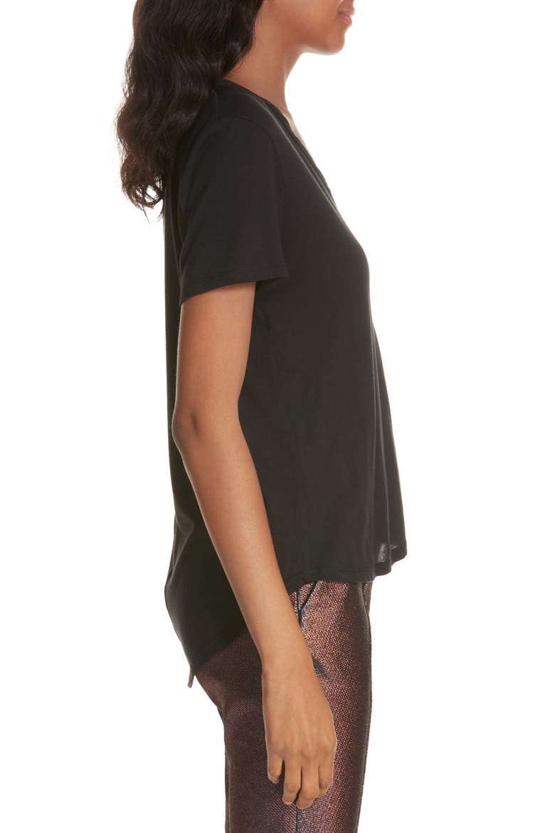Cindy V-Neck T-Shirt, Alternate, color, BLACK
