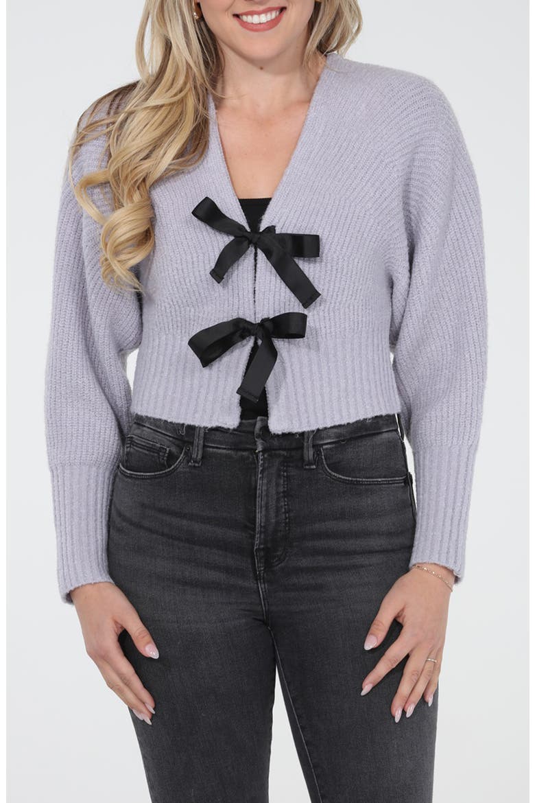 Bow Front Knit Cardigan, Main, color, LAVENDER
