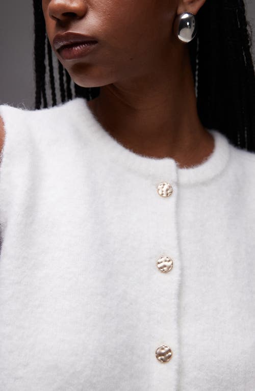 Topshop Hammered Button Front Sweater Vest In Multi