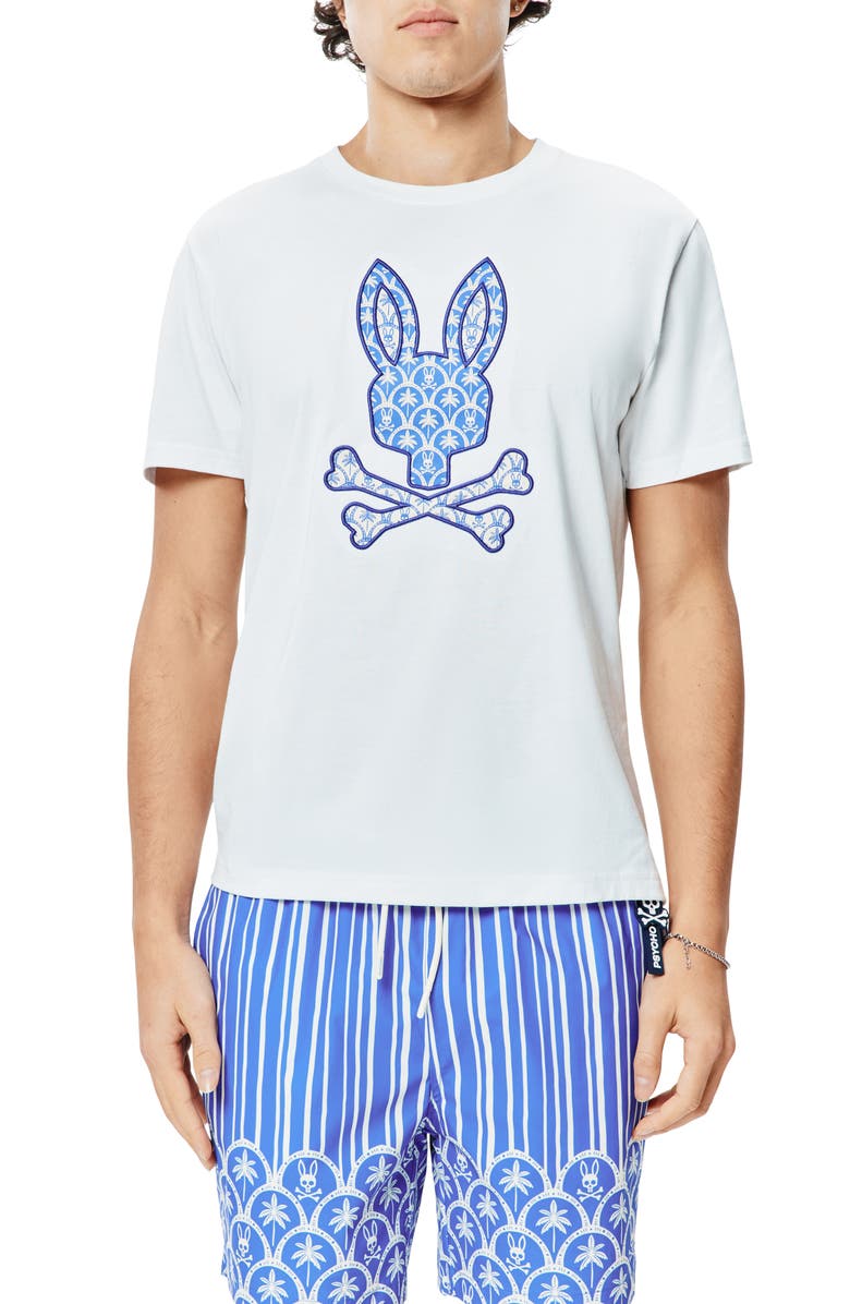 Psycho Bunny Brad AppliquéT-Shirt, Main, color, White