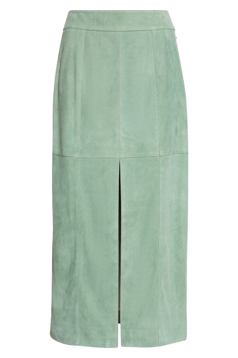 Orion Suede Pencil Skirt, Alternate, color, AVENTURINE