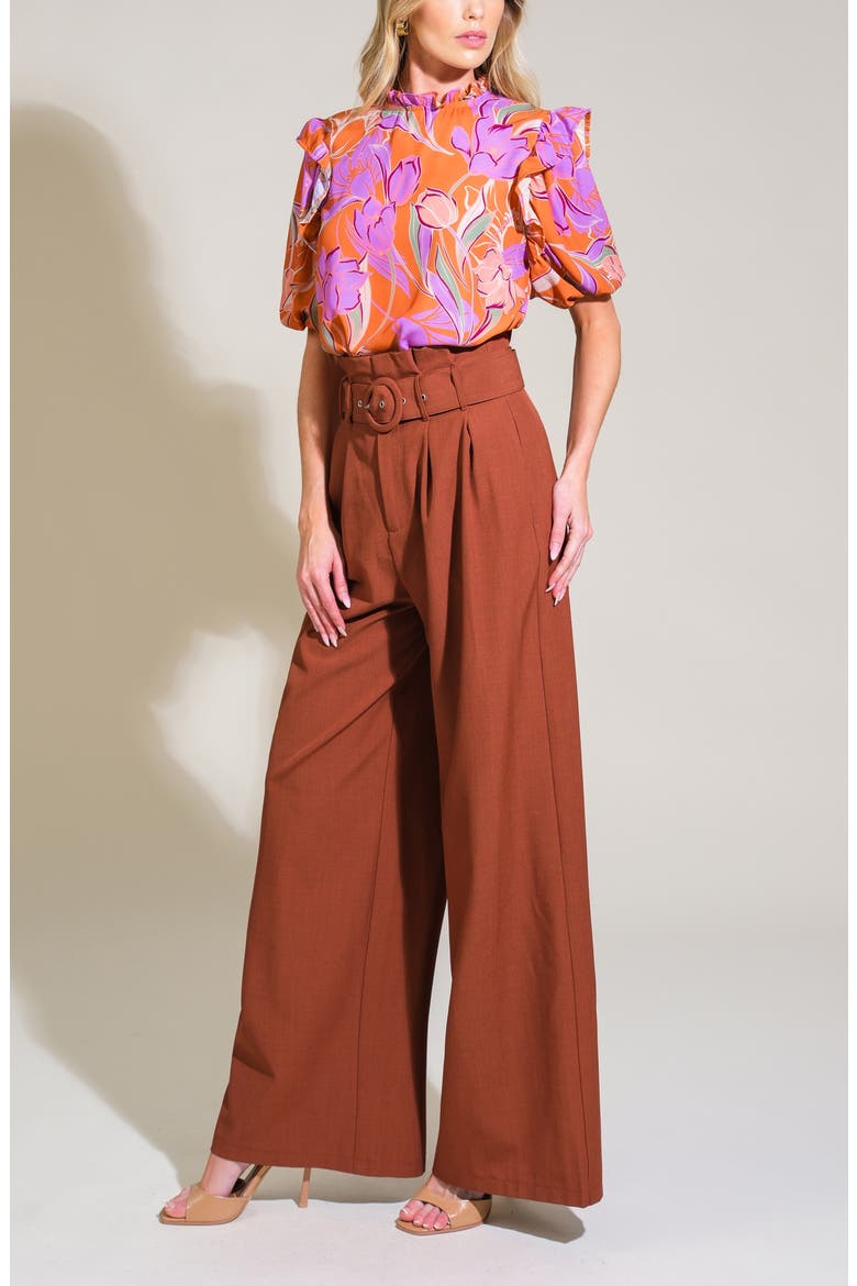 Floral Print Top, Alternate, color, RUST
