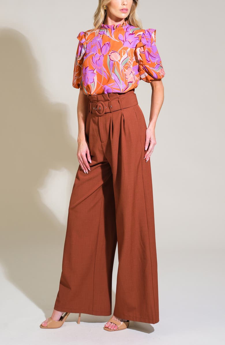 FLYING TOMATO Floral Print Top, Alternate, color, Rust
