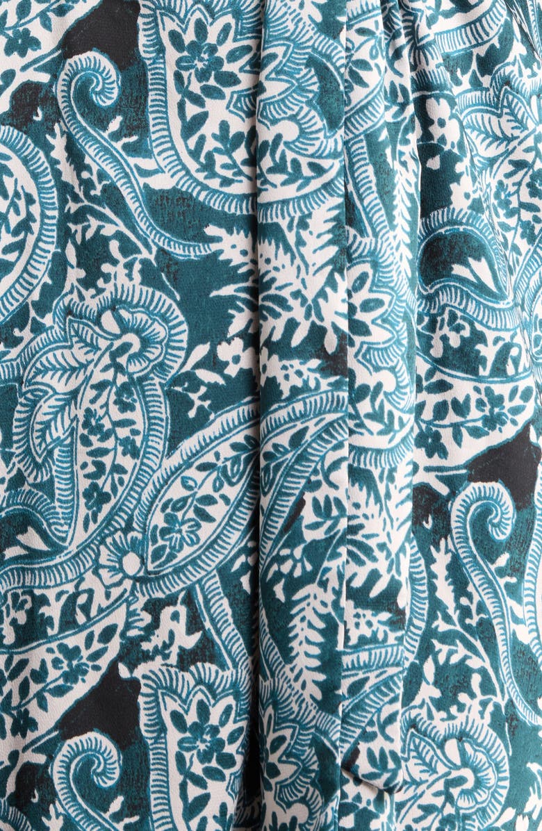 Tahari ASL Tie Belt Matte Satin Shirtdress, Alternate, color, Teal