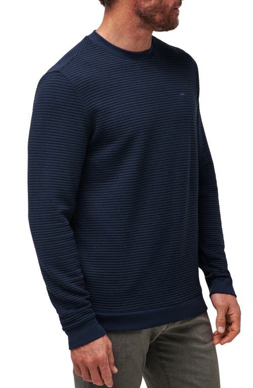 Travismathew Thick As Thieves Rib Crewneck Sweatshirt In Blue