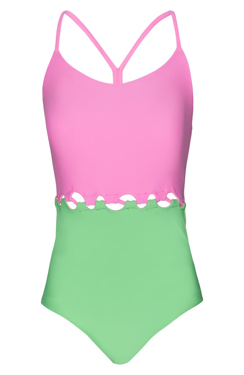 PQ SWIM Cammy Loop One-Piece Swimsuit, Main, color, Neon Pink