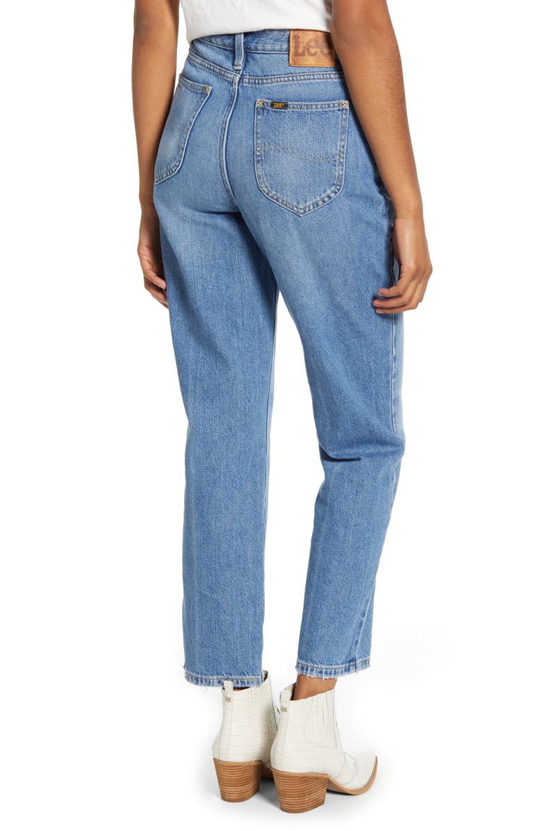 Lee High Waist Straight Leg Ankle Jeans, Alternate, color, 