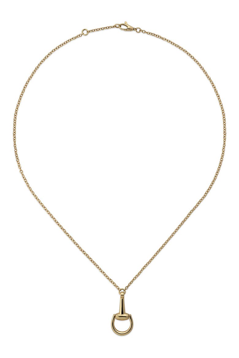 Horsebit Pendant Necklace, Main, color, YELLOW GOLD