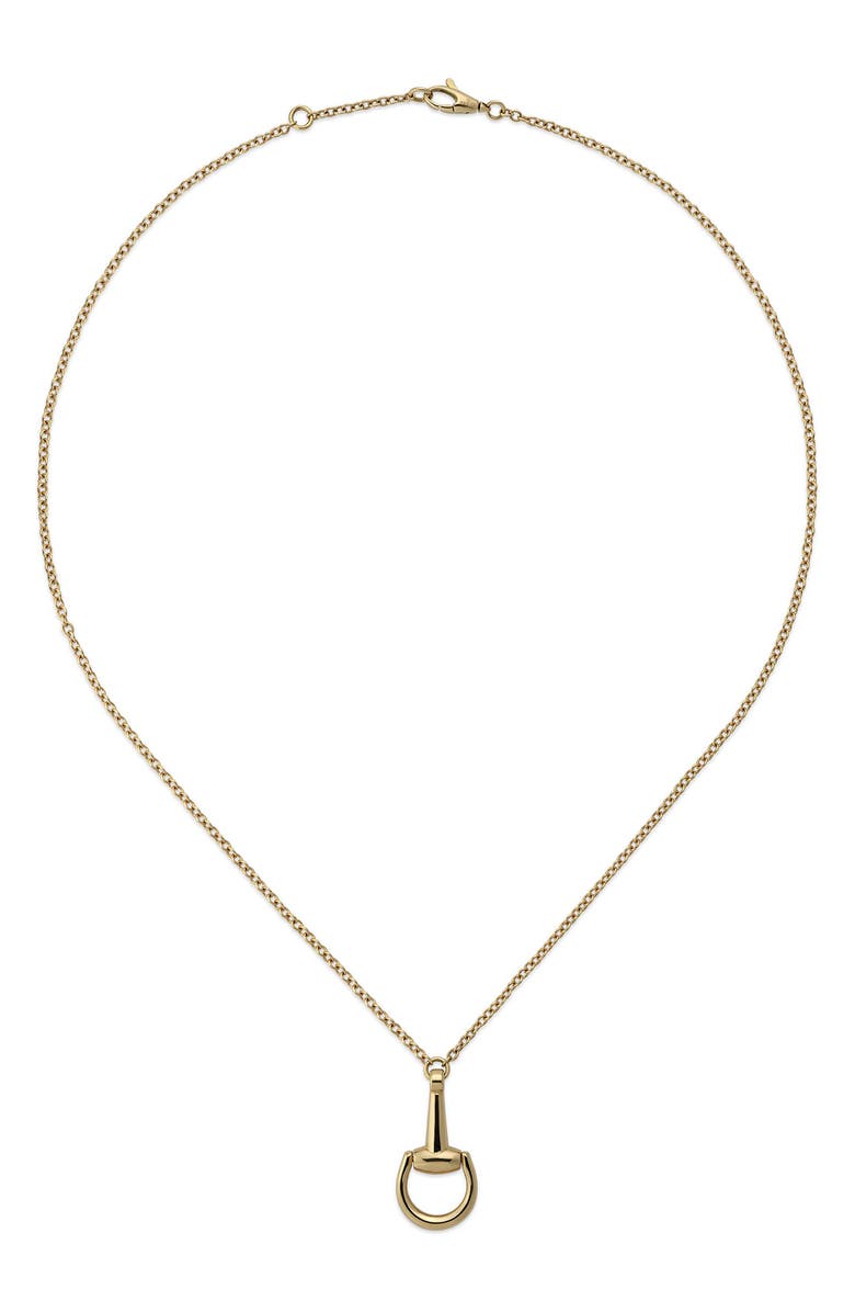 Gucci Horsebit Pendant Necklace, Main, color, Yellow Gold