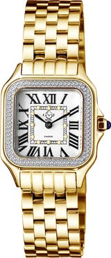 GV2 Women's Milan Diamond Dial Bracelet Watch, 27.5mm